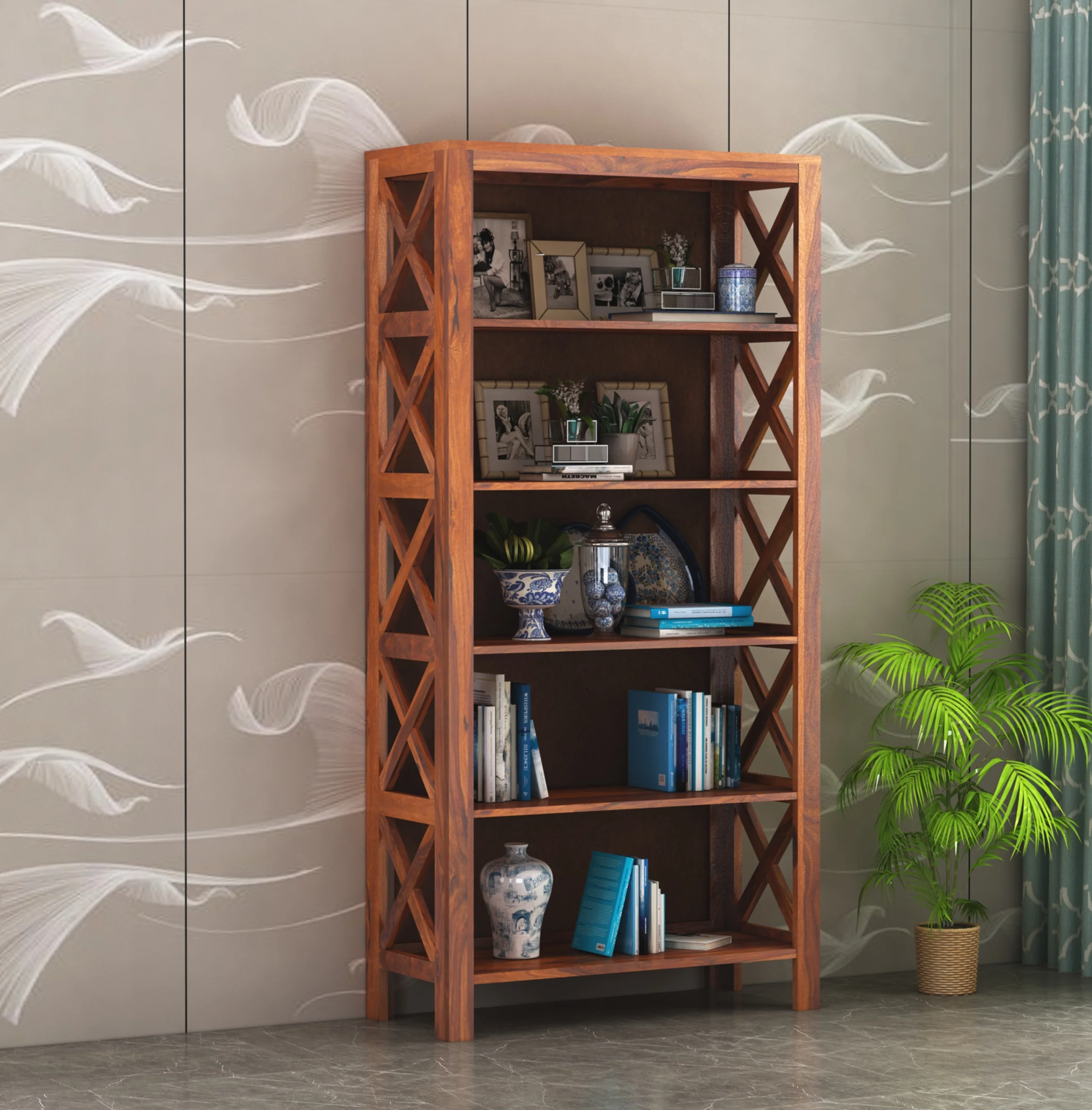 5-Tier Wooden Bookshelf